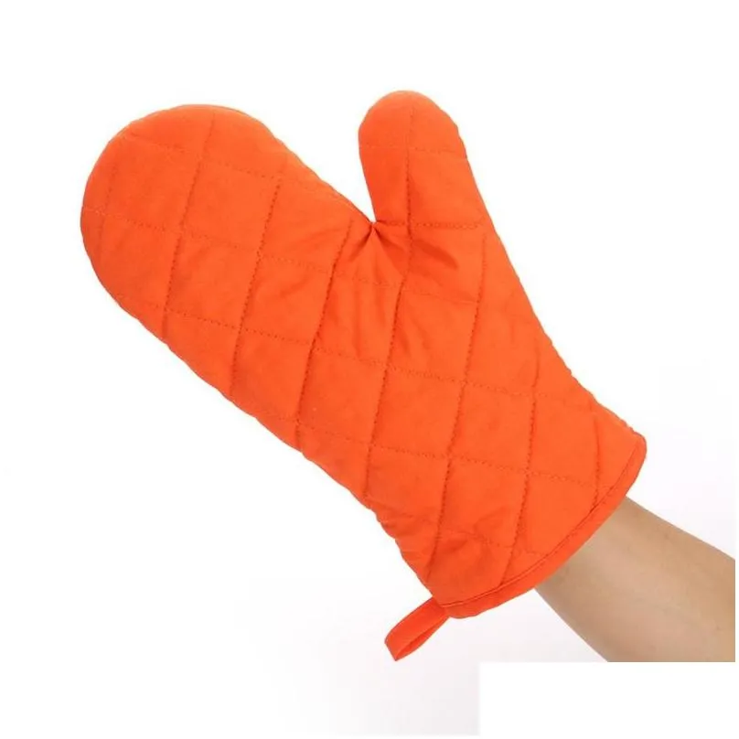 thicken solid kitchen gloves non slip cooking microwave gloves anti scalding baking bbq grill potholders oven mitts 7 colors dbc