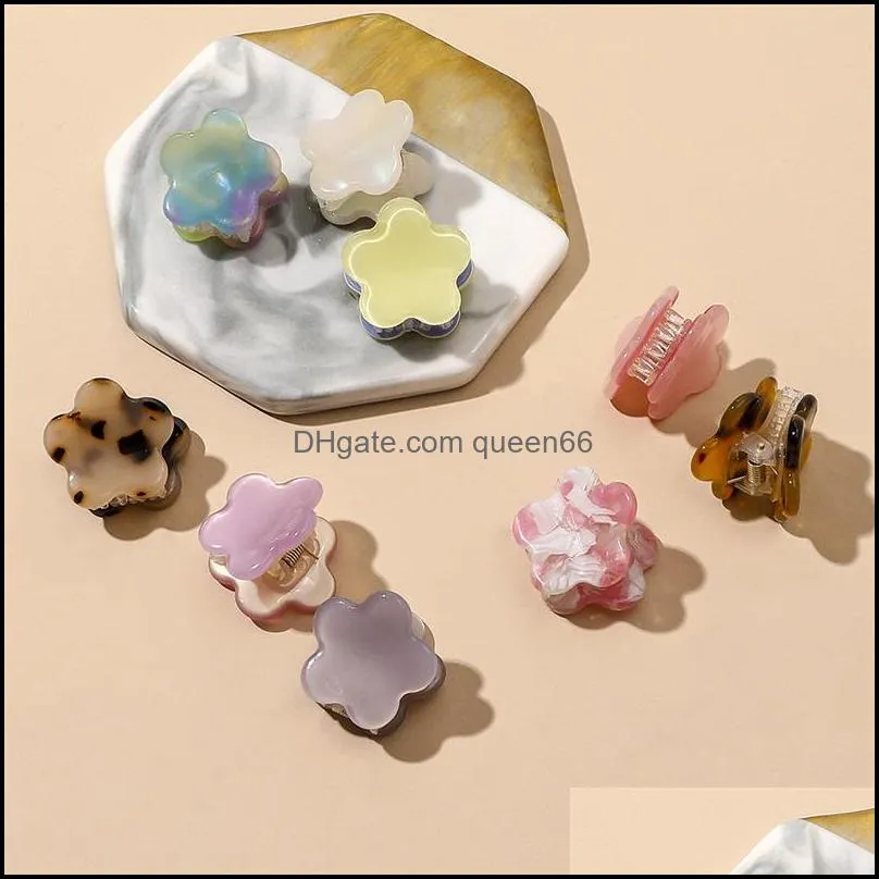 girl mini size flower shape edge hair clips clamp plastic alloy star flowers bang hairpins korea women floral pattern headdress ponytail hairpins 2.5