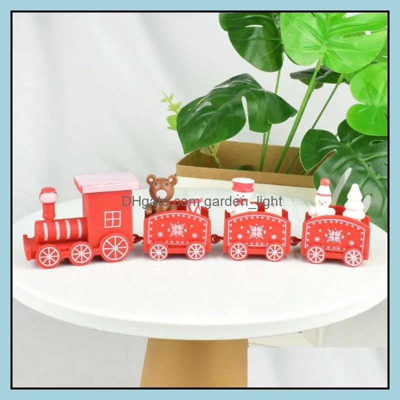 christmas decoration for home 4 knots christmas train painted wooden with santa kids toys ornament navidad