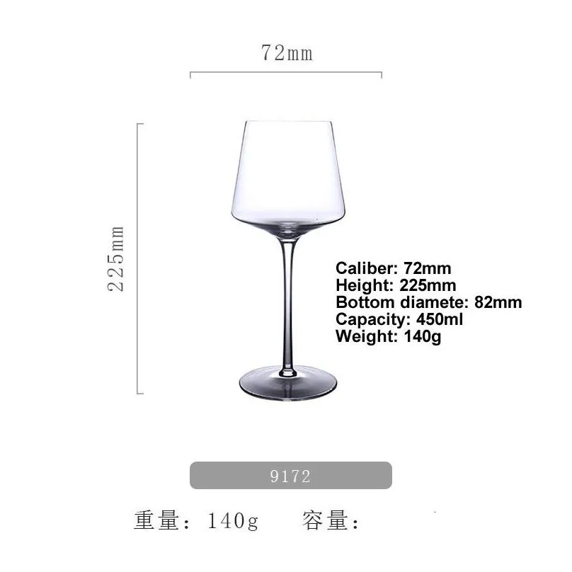 crystal wine glass burgundy creative goblet highend home use 450ml 6pcs/set lead