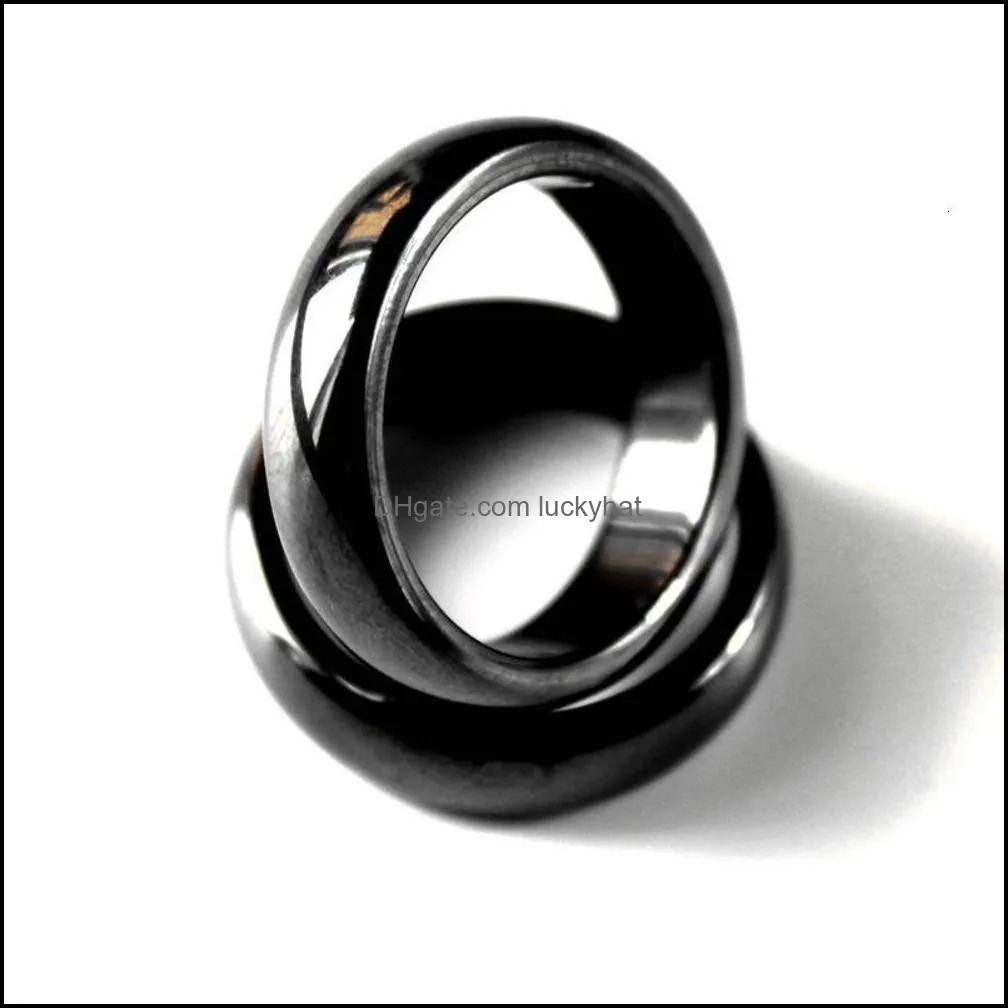 6mm magnetic curved rings hematite rings black couple stone ring anxiety relief unisex healing chakra energy therapy fidget pain jewelry