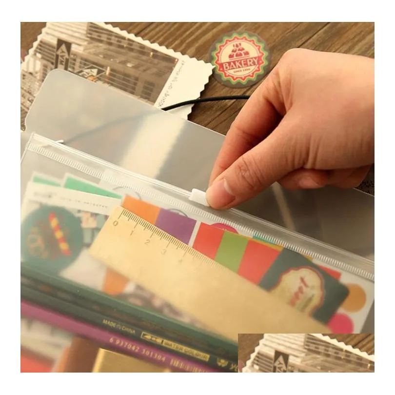 a5/a6/a7 pvc binder cover clear zipper storage bag 6 hole waterproof stationery bags office travel portable document sack 2021 dhs