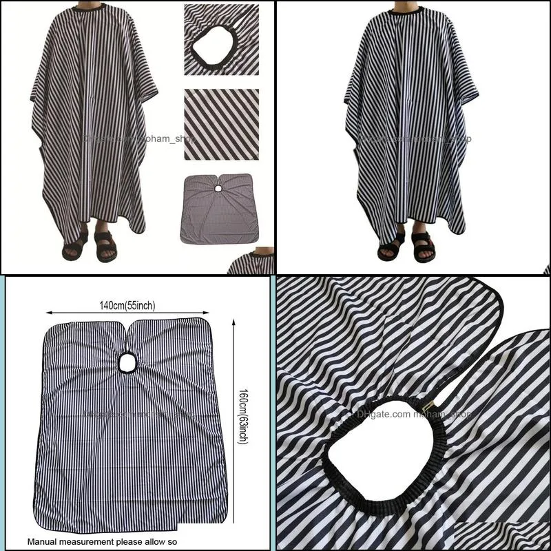 black white stripes hairdresser apron haircut cape party supplies polyester pongee hair salon shop barber capes aprons hairdressers gown