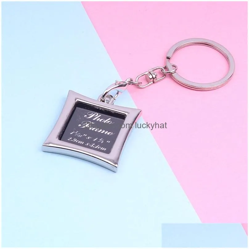 creative photo frame couple keychain personality photo frame key chain creative gifts 5 styles key ring can be customized lettering