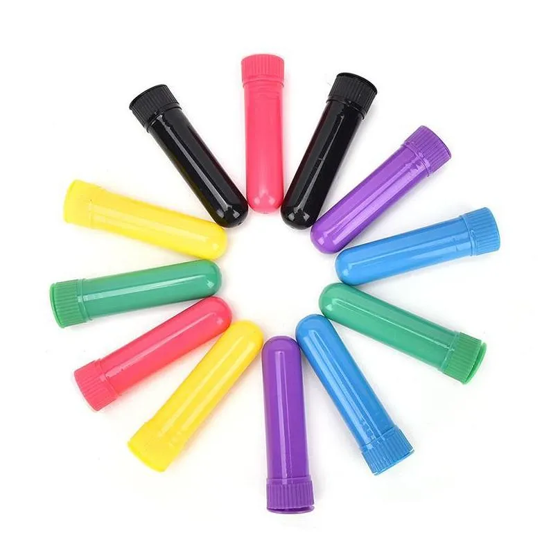 sponges applicators cotton  colored plastic blank nasal inhalers tubes sticks container with wicks for oil nose 6.5cm x