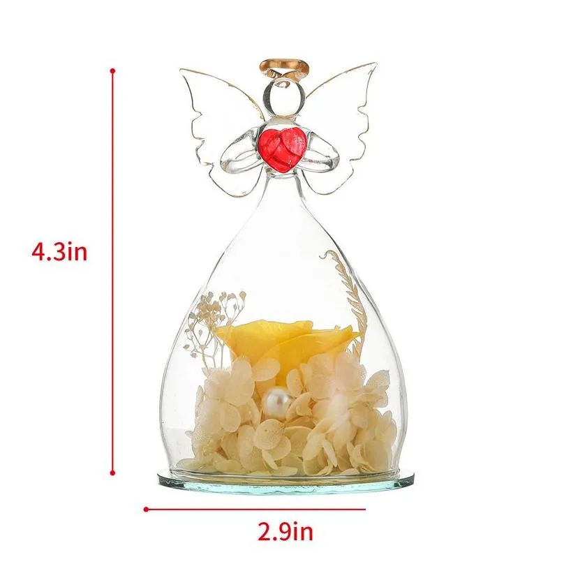 explosive angel eternal flowers glass cover roses creative ornaments christmas gifts valentines day roses