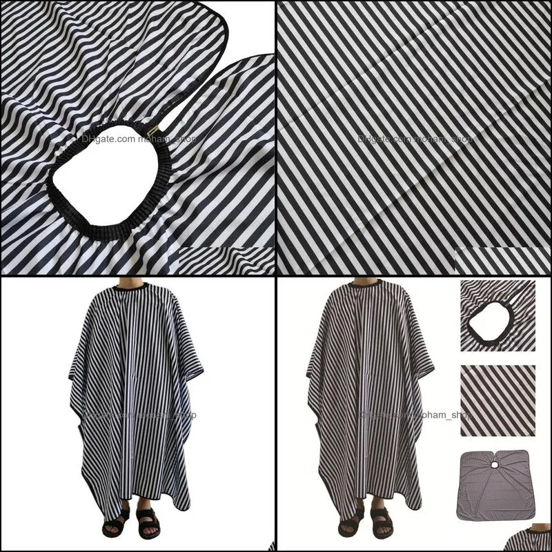 black white stripes hairdresser apron haircut cape party supplies polyester pongee hair salon shop barber capes aprons hairdressers gown