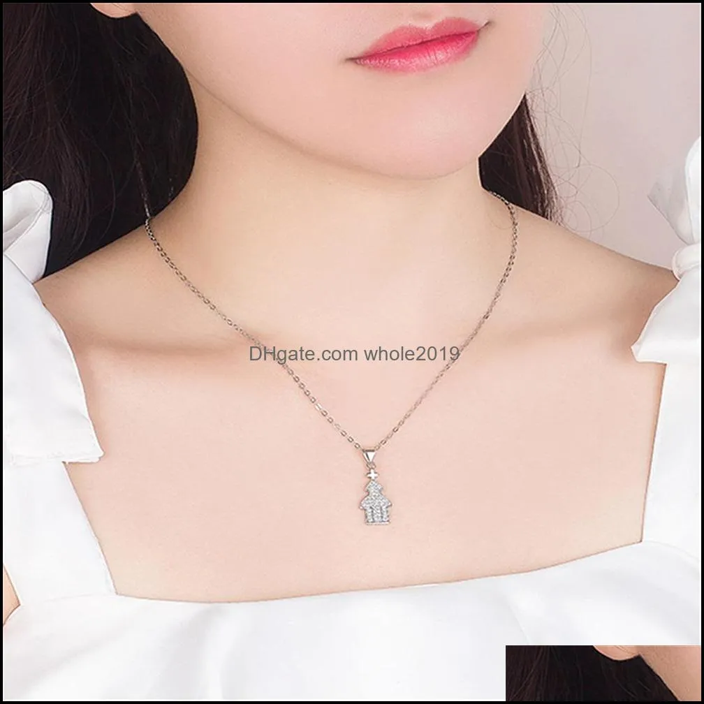 fashion and exquisite goldplated church pendant platinumplated cross pendant church believer pendant hundredmatch necklaces