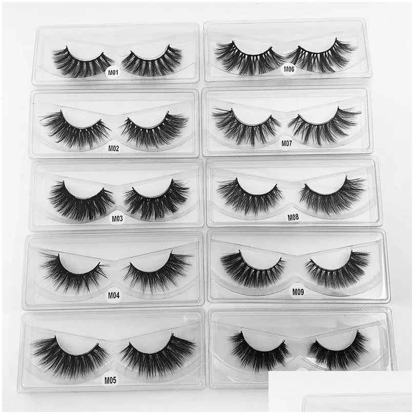 false eyelashes 100 pairs a lot eye tail elongated style mix 10 styles 3d mink eyelash natural long hand made makeup transparent lash boxes without color bottom