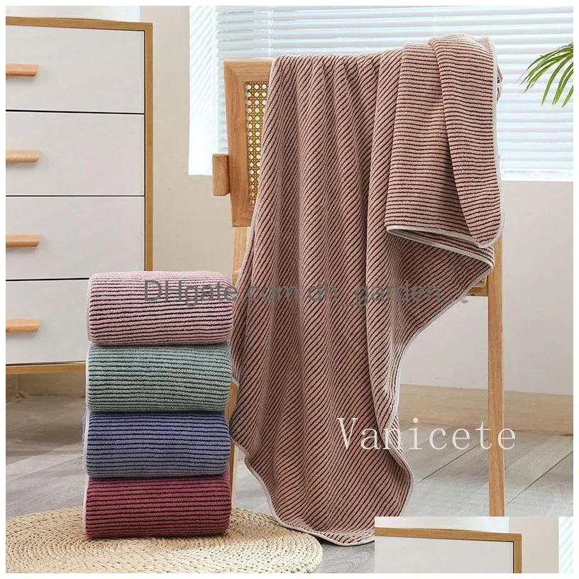coral velvet towel striped bathtowel adult bathing towels thickened soft water uptake washcloth t9i002151