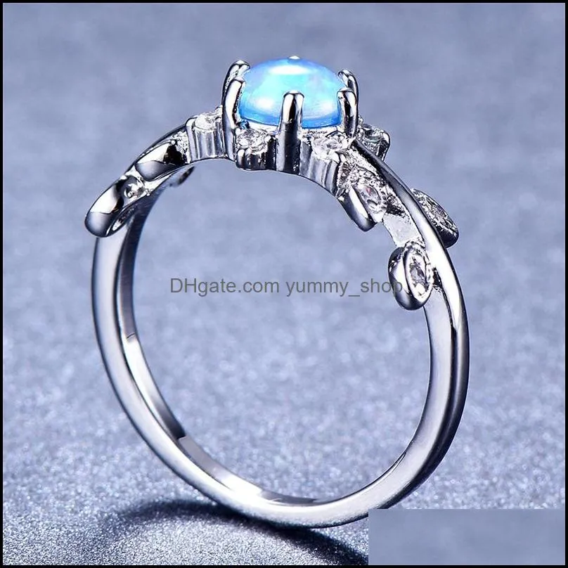 5 pcs lot mother gift full blue fire opal gems 925 sterling silver for women ring russia american weddings ring jewelry gift 92 q2