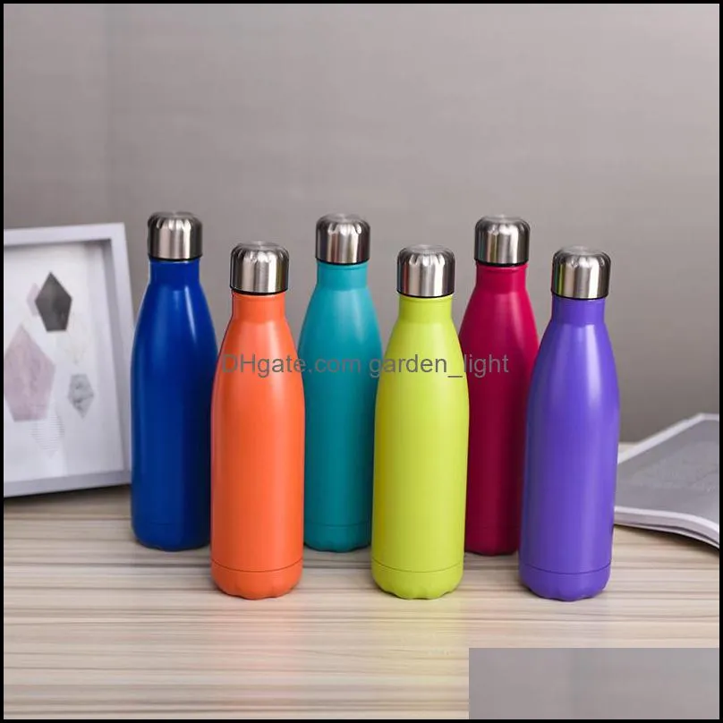 newest 500ml vacuum cup coke mug 304 stainless steel bottles insulation cup thermoses fashion movement veined water bottles