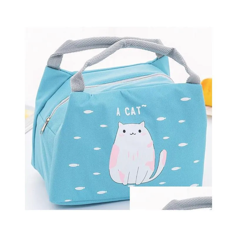 storage bags 2021 cartoon cute lunch bag for women girl kids children thermal insulated box tote food picnic milk bottle