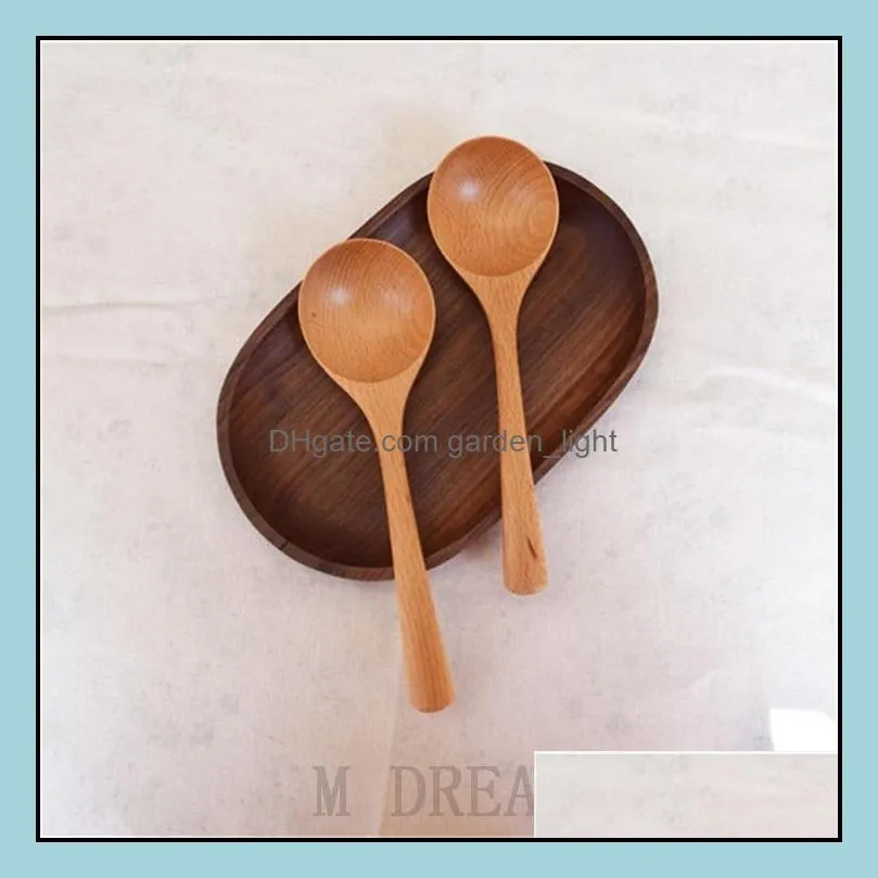 big wood round soup spoon 20.5x6cm beech wooden spoons rice scoop japanese style kitchen tableware
