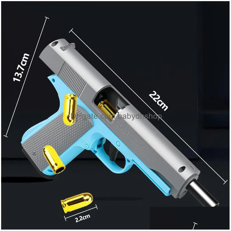 m1911 colt shell throwing pistol blaster manual toy gun shooting safe launcher model for adults boys kids outdoor games birthday gifts