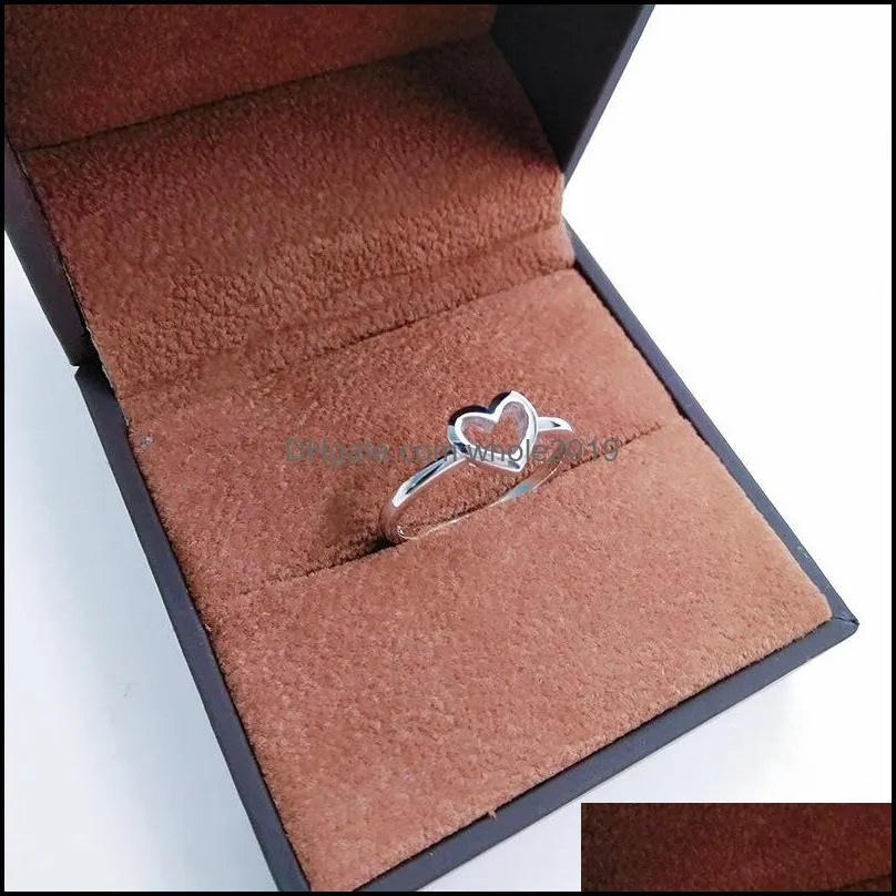 wholesale 2020 new fashion rose gold color heart shaped wedding ring for women valentines day gift 672 q2