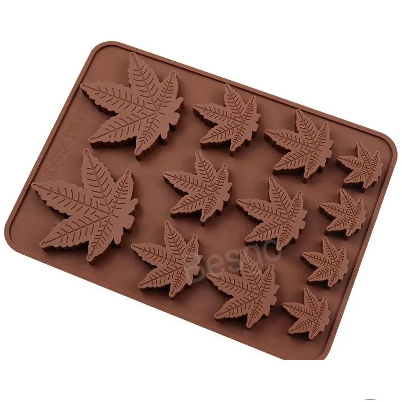 12 grid silicone maple leaf mould leaves chocolate mold dessert ice cube molds cake candy diy molds kitchen baking moulds bh7005 tyj