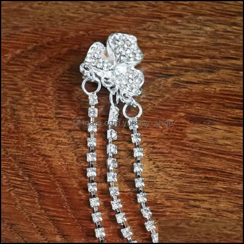 clear crystal dangle forehead headband tiara crown bridal pageant prom headpieces wedding teardrop hair jewelry accessories 1pc 863 r2