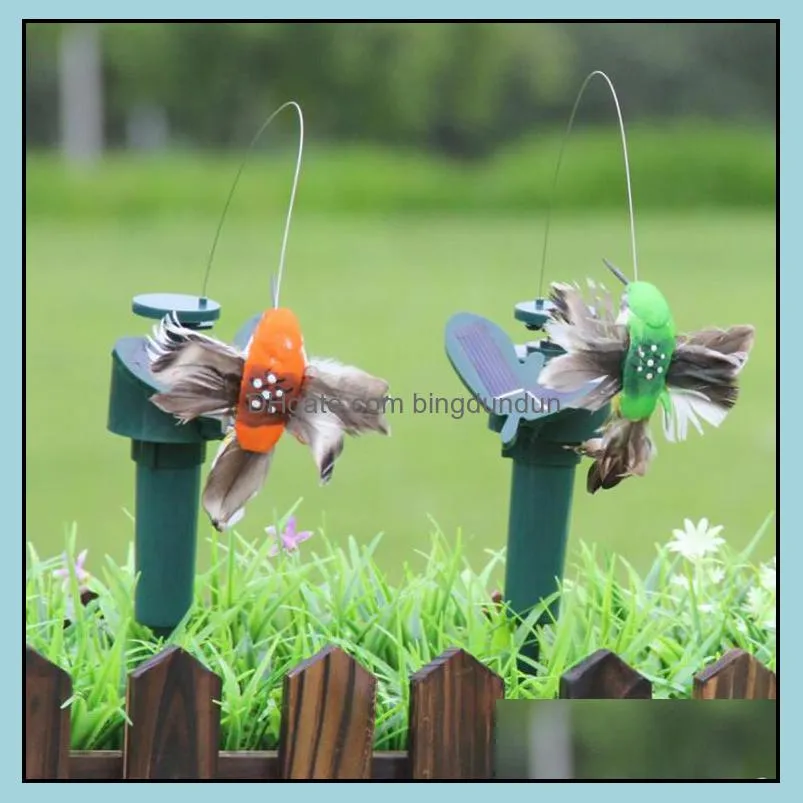 solar power dancing flying butterflies fluttering vibration fly hummingbird flying birds garden yard decoration funny toys ysy327l