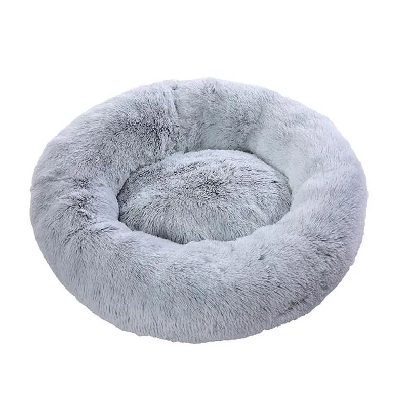 kennels pens thick cutton round pet dog bed super soft long plush pets cat mat cats nest winter warm sleeping dogs kennel sofa
