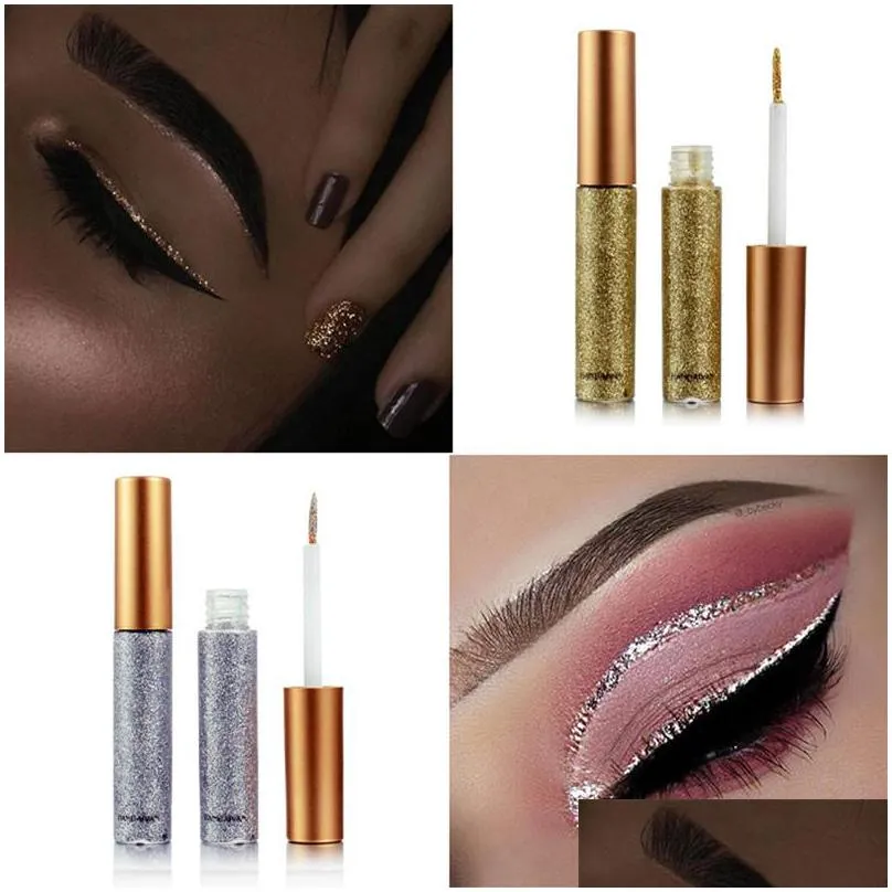 handaiyan glitter liquid eyeliner pen 10 colors metallic shine eye shadow liner