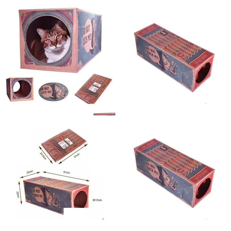 cat toys foldable tunnel pet play tubes dog kitten puppy supplies house funny paper box toy