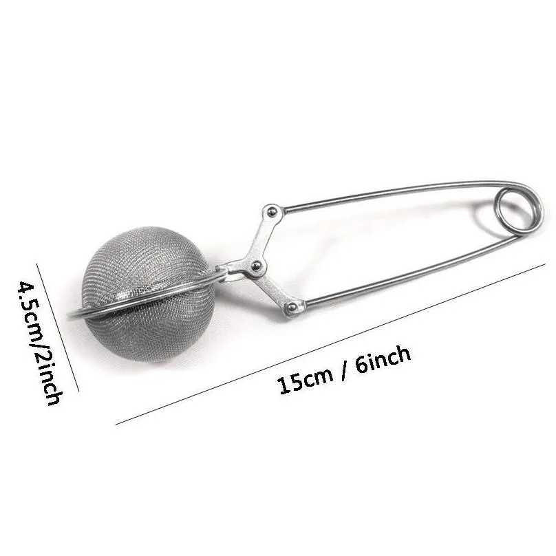 4.5cm high quality tea infuser 304 stainless steel sphere mesh tea strainer coffee herb spice filter diffuser handle tea ball dh2567