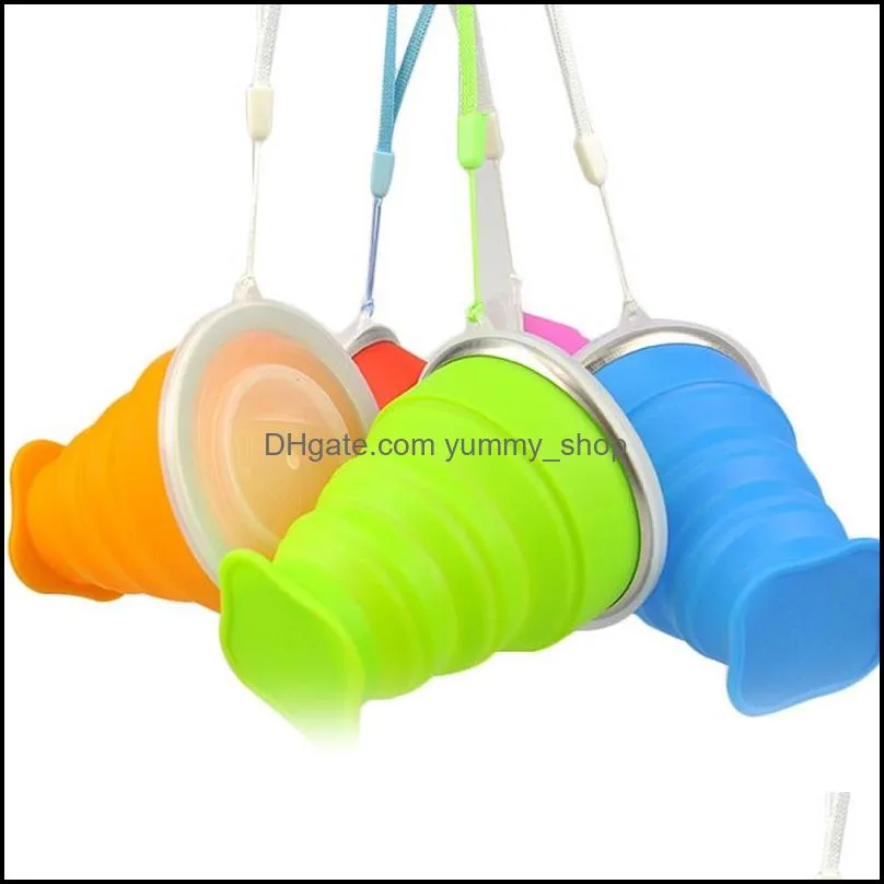 new folding water cups  outdoor travel silicone retractable folding tumblerful telescopic collapsible folding water cup 200ml