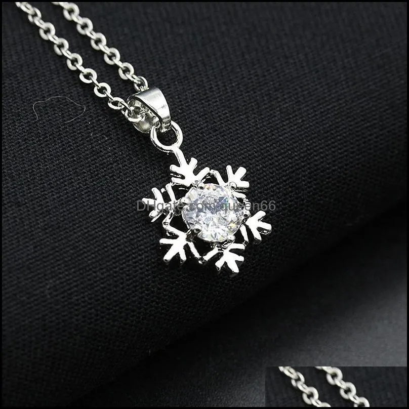 crystal necklaces rhinestone charm plated snowflake necklace heart crown butterfly owl pendant necklace