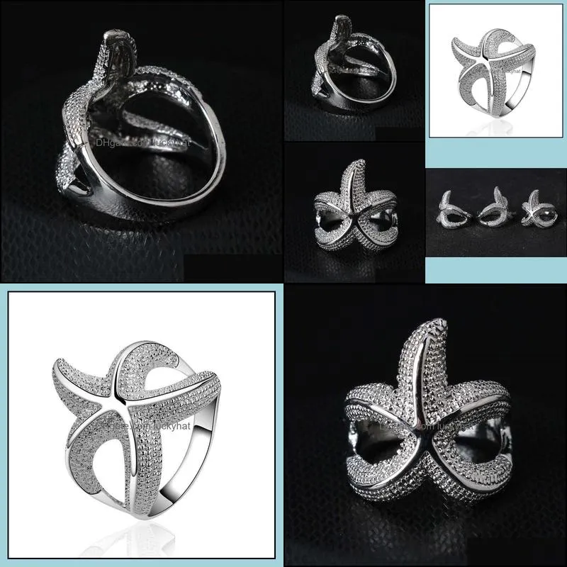 rings for women men 925 silver customizable women personalized fashion starfish birthday 925 silver wedding rings