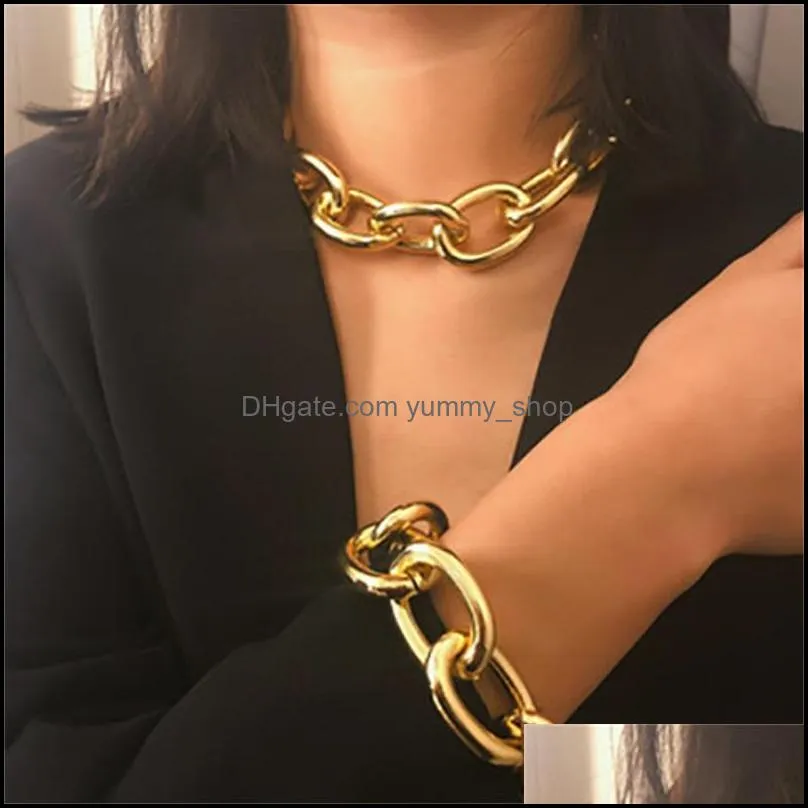 exaggerated cuban thick chain choker necklaces for women fashion vintage jewelry statement necklace collier female ps0757 416 q2