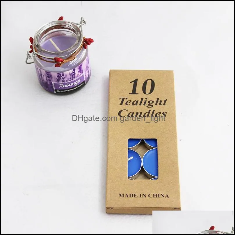 10 pieces/set romantic aromatherapy tea wax candle birthday wedding party candle candlelight color candle