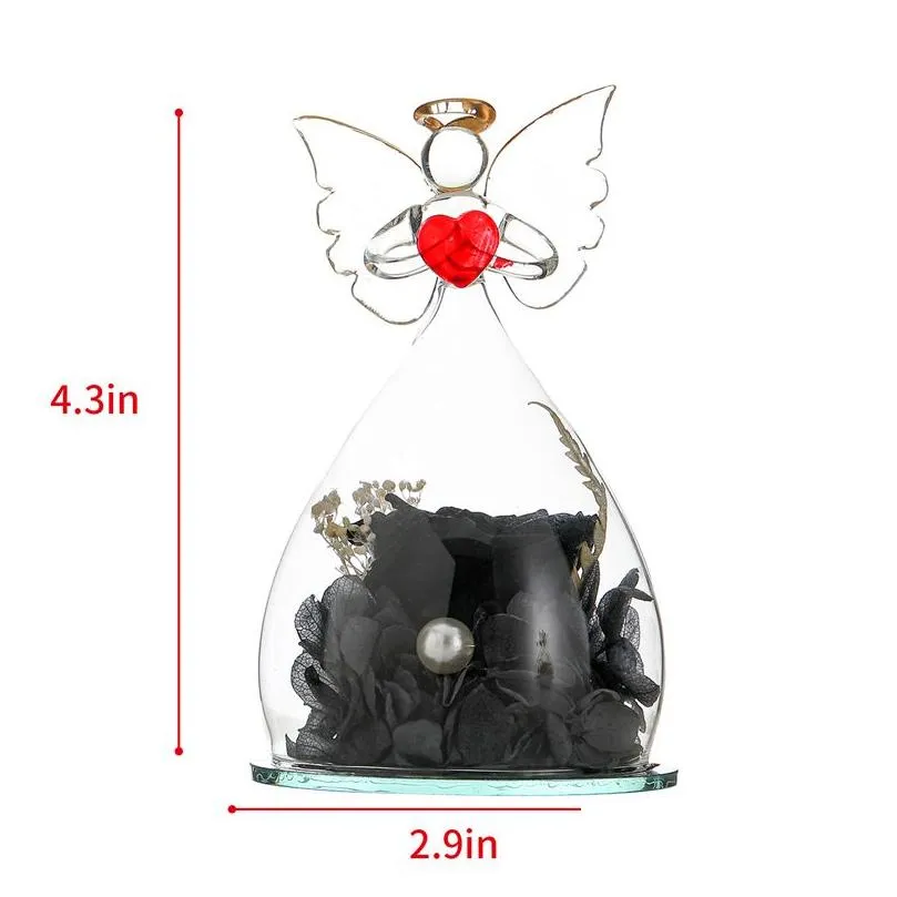 explosive angel eternal flowers glass cover roses creative ornaments christmas gifts valentines day roses