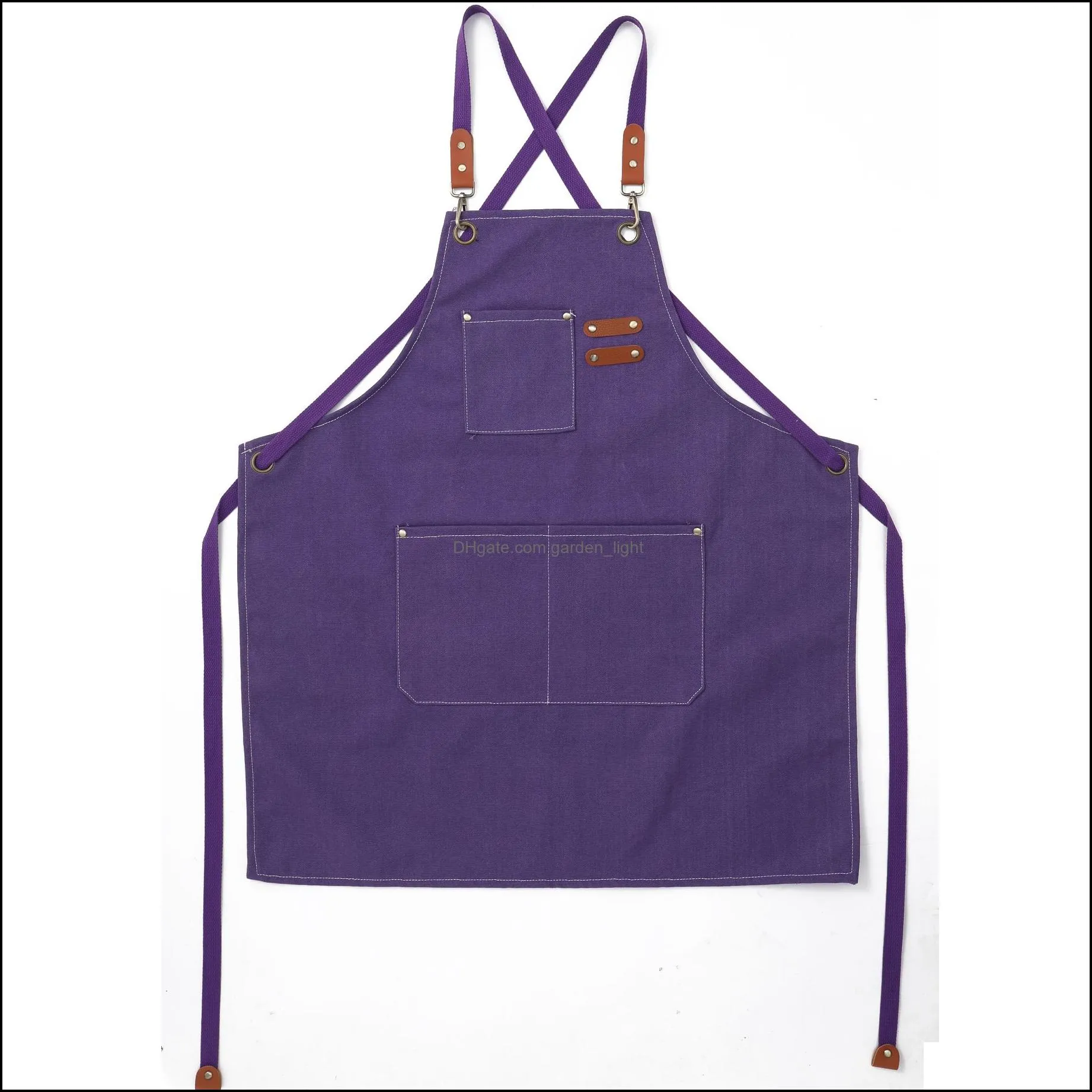 thickened canvas apron gardening waterproof foreign trade coffee salon work apron