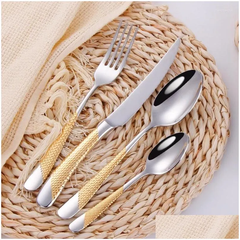 dinnerware sets 304stainless steel western cutlery set spoon steak 4 piece el kitchen accessories