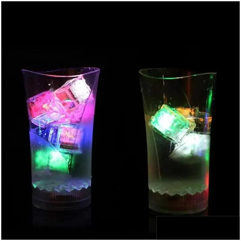 flash ice cubes wateractivated led flash light put into water drink flash bars wedding birthday christmas festival decor in stock