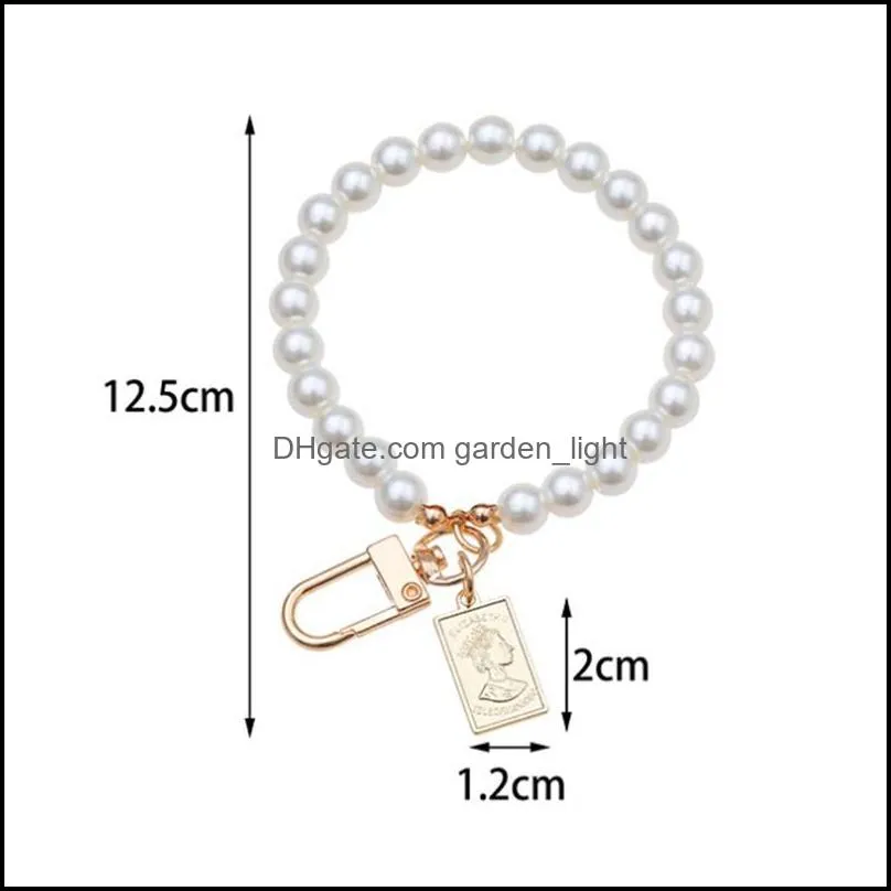 retro beauty head keychain pearl small gift for  pro 1 2 earphone case chain ornaments keyring round pendant