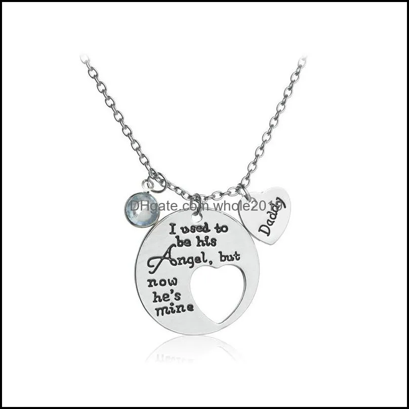 daddy dad necklaces loss memory i used to be his hes mine love pendant necklace gifts for dad or daughter family exquisitenecklace