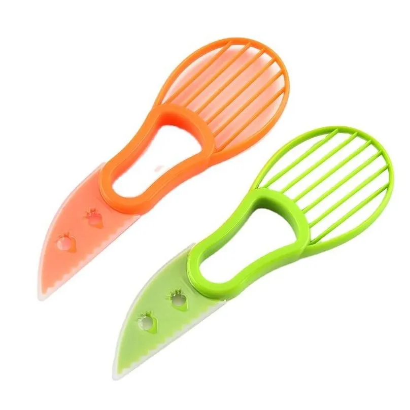 3 in 1 avocado slicer multifunction fruit cutter tools knife plastic peeler separator shea corer butter gadgets kitchen vegetable tool