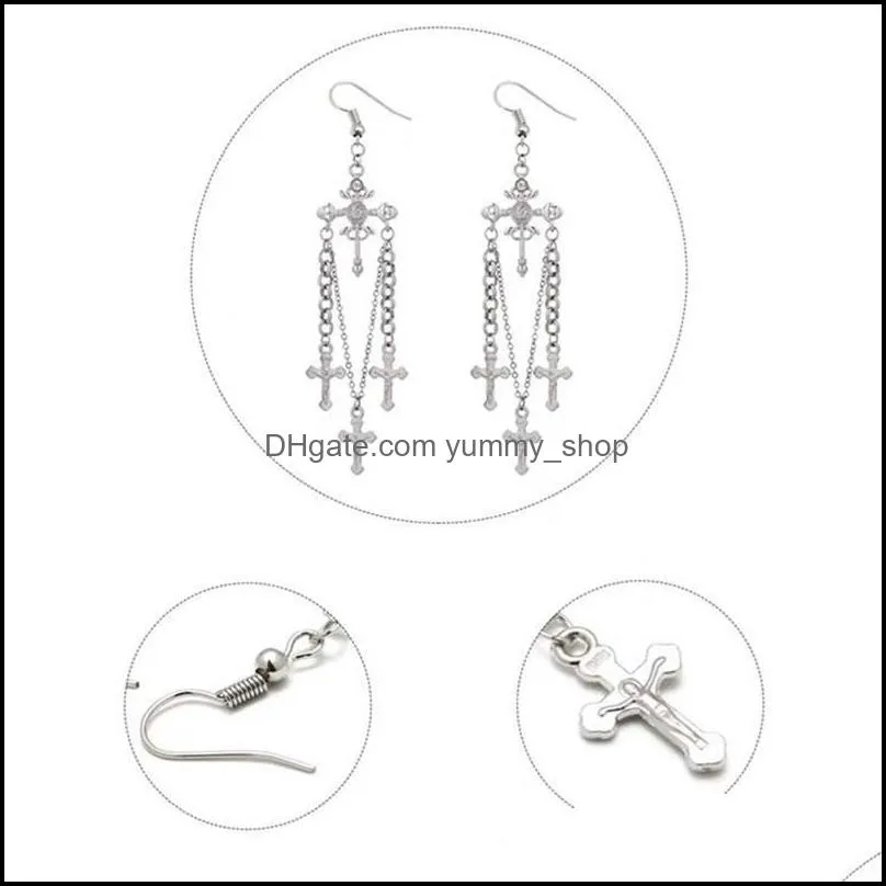 unique star moon charm retro exaggerated alloy diamond cross pendant earring korean asymmetric earrings wholesale 777 q2