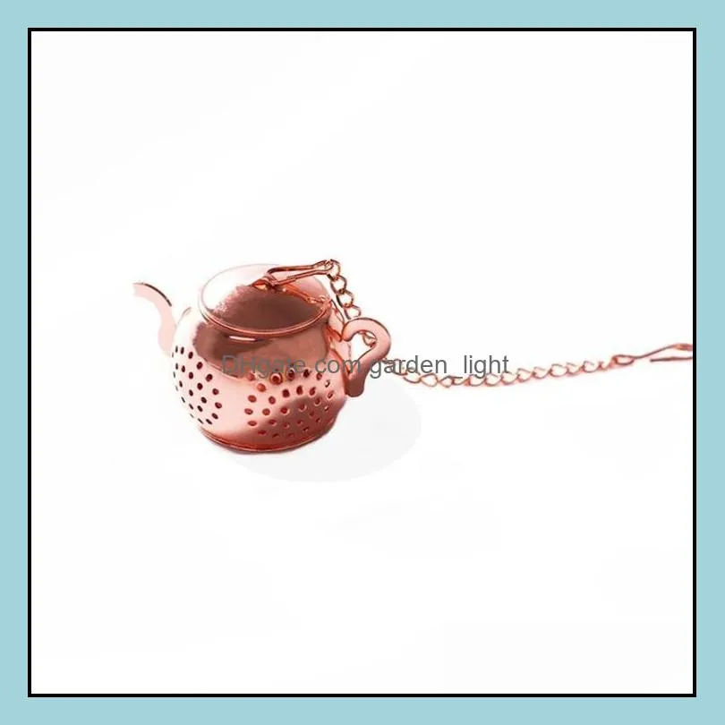 mini tea infuser 3.5cm teapot shaped tea strainer 304 stainless steel safely herbal filter reuseable kitchen accessories