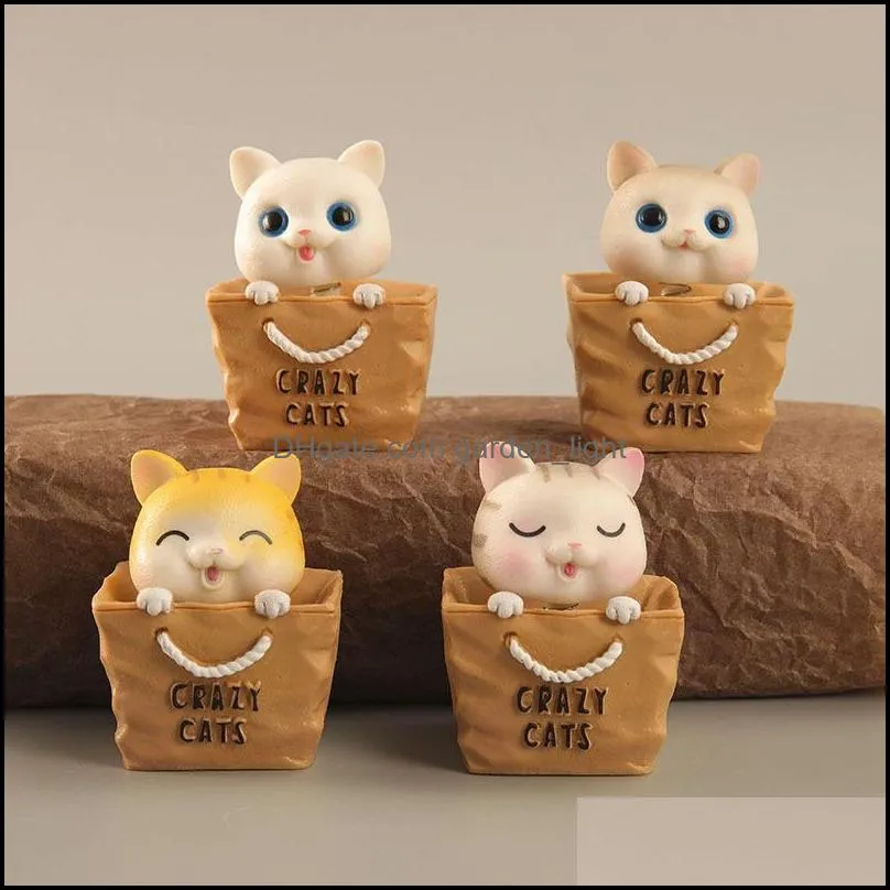 4 shaking head cat hand model cartoon cute bag kitten doll toy car car ornaments