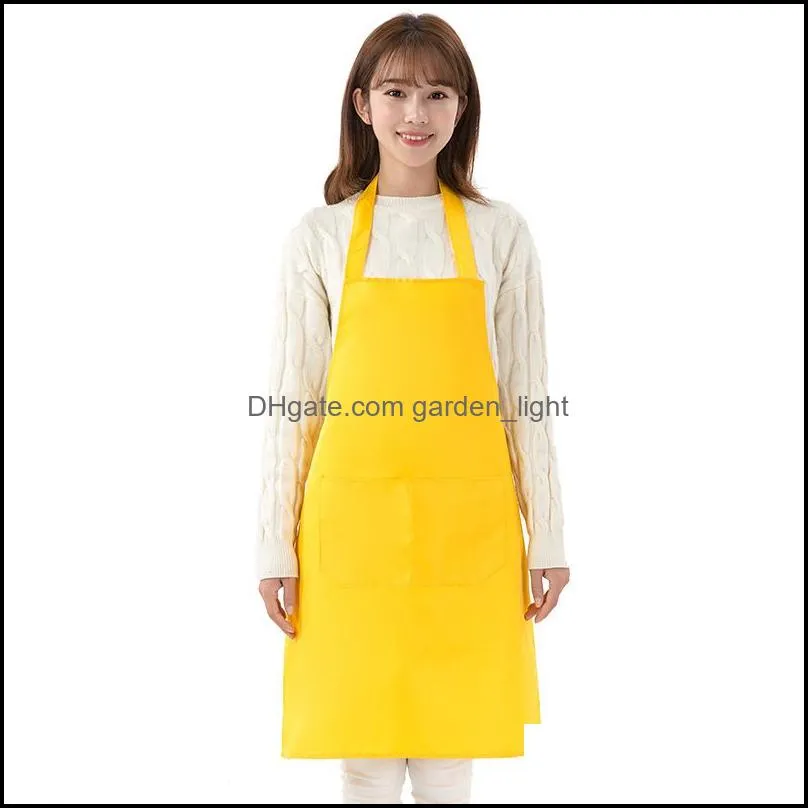 apron wholesale waterproof and oilproof polyester apron embroidered logo hair blouse