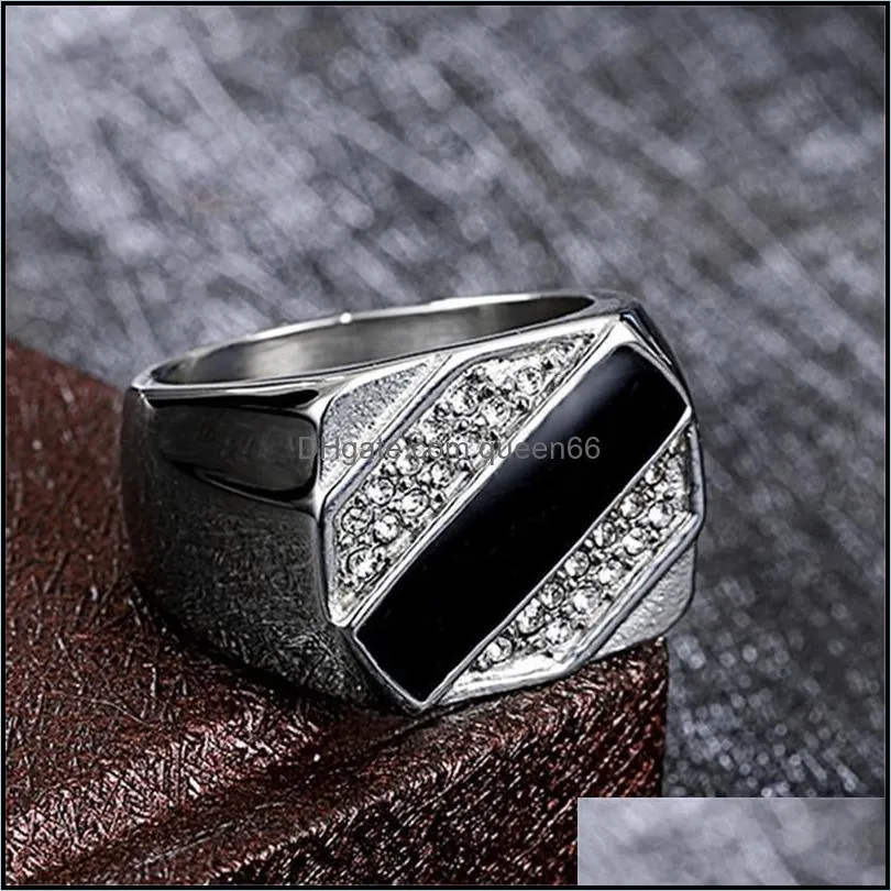 biker punk style collection gold band width signet square finger rings for men party wedding jewelry whole sale