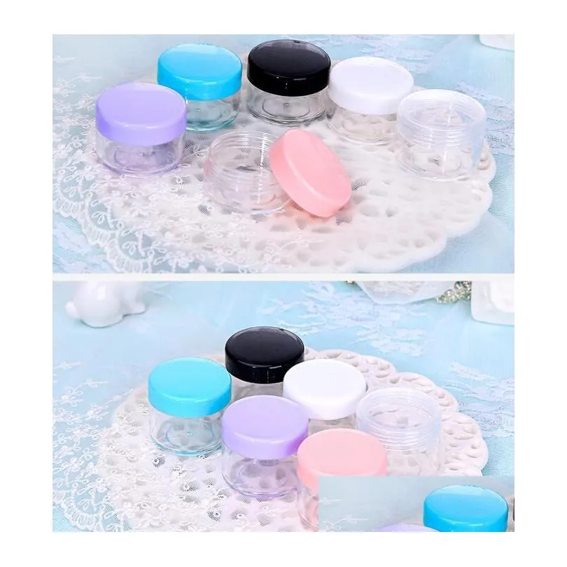 6 colors light color purple plastic wax container box empty 10g 15g 20g travel small jar case cosmetic pot with lid face cream lip balm containers