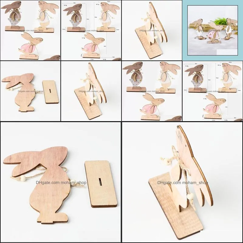  easter decorations wood easter rabbit home table decor wooden bunny ornaments happy easter party favors rrb12459