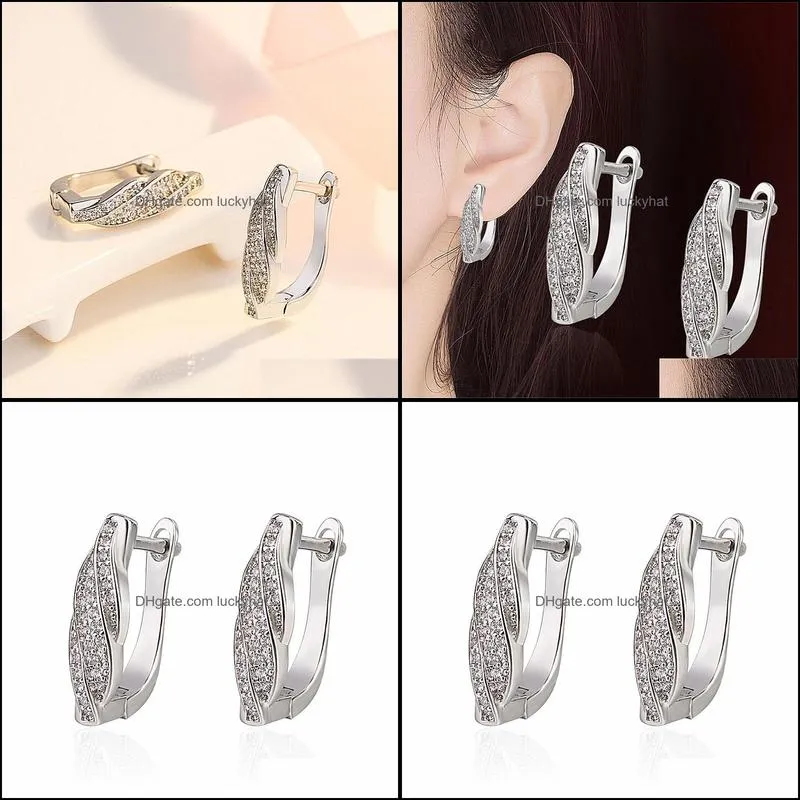 sealed zircon twisted hoop earrings womens trend opening simple luxury earrings twisted diamond earrings fashion and exquisite