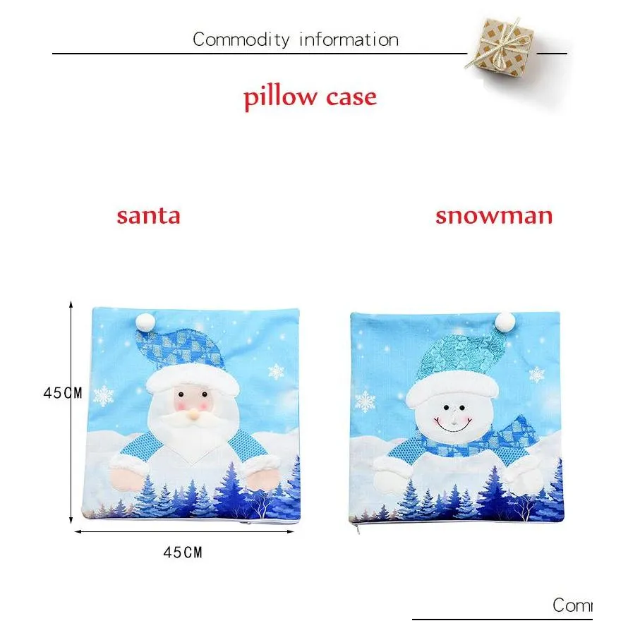 led glowing christmas pillow case for santa claus snowman pillowcase cover xmas decoration sofa car supplies