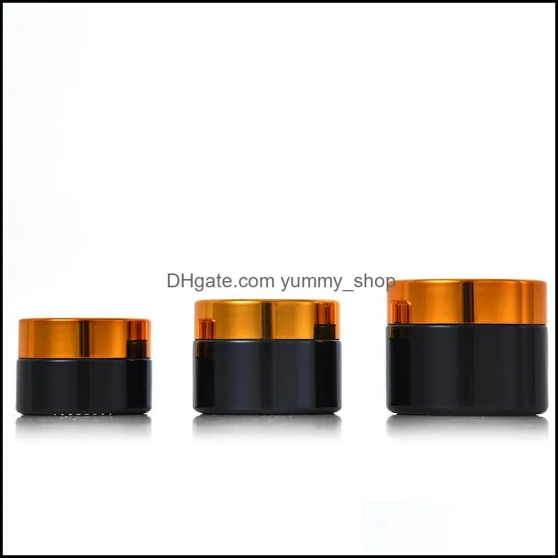 glass cosmetic jars cream bottles with aluminum /plastic lids in color black/blue/green 20g 30g 50g