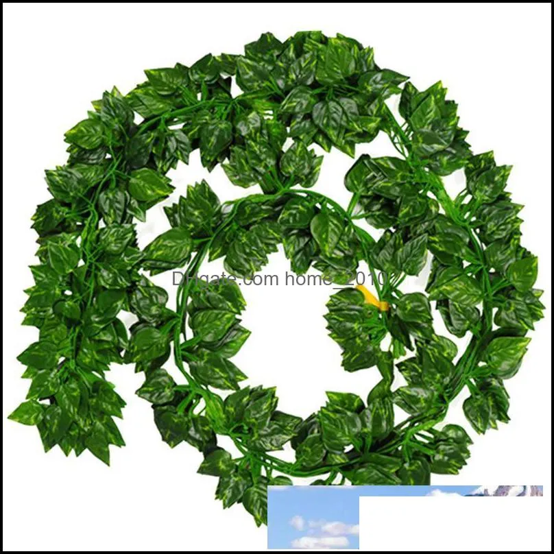 2m artificial ivy leaf garland plants vine fake foliage flowers plastic plants for diy decoration 20pcs
